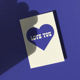 Love You Card blue