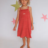 Outdoors Dress - Fiery Red Stripe