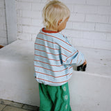 Stripe Cotton Pullover - Sky Blue